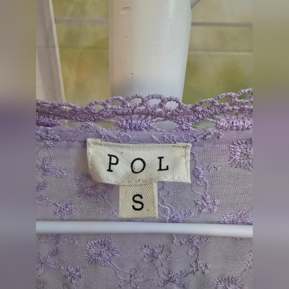 POL Pure Purple Boho Lace & Embroidered Kimono Cardigan Size S NWOT Oversized - Picture 7 of 9